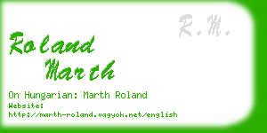 roland marth business card